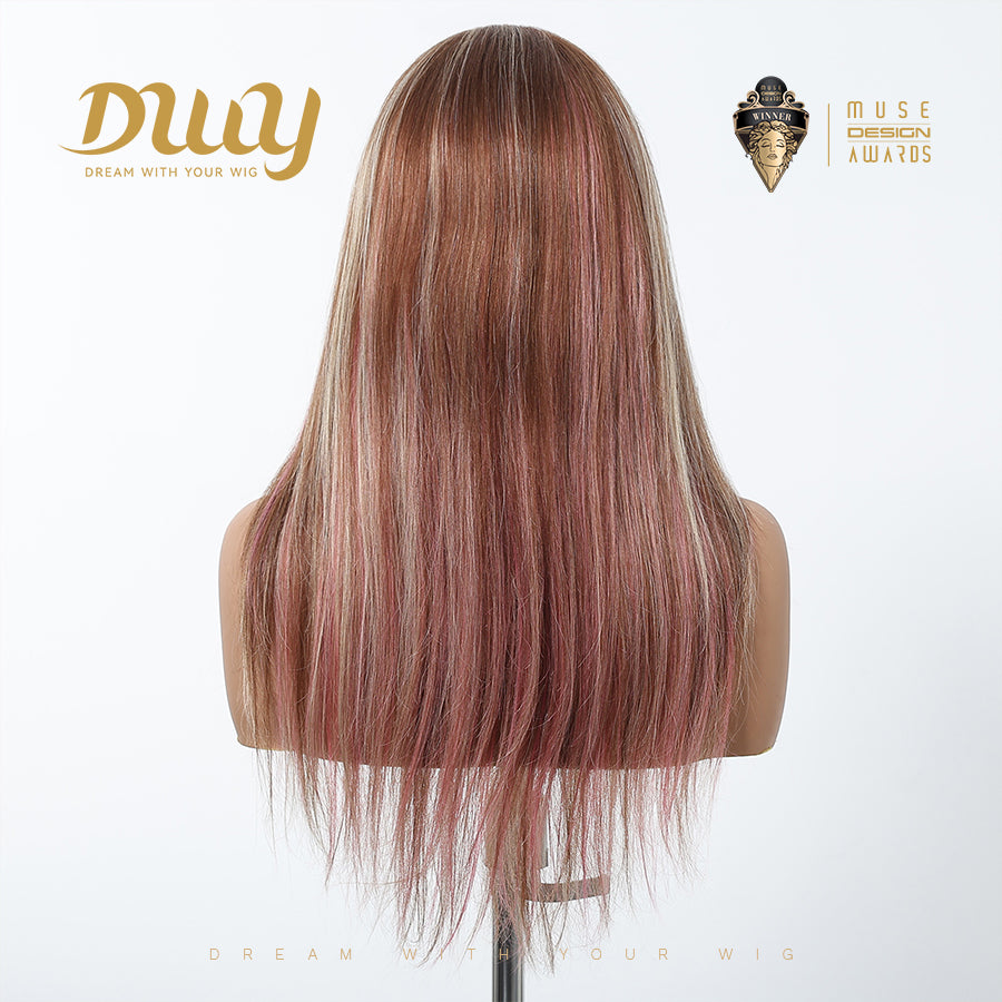 Cristina C- DWY Human Hair Pre Plucked Long-Length Hair 13*6 Natural Textured Hair Invisible HD Lace Frontal Wigs for Women 24 Inches