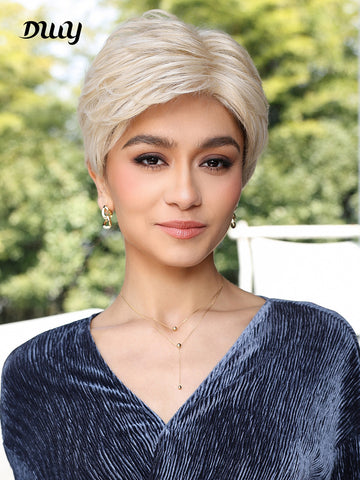 DWY-Mono Top Synthetic Lace Front Wig for Women Short Hair blonde