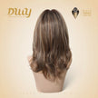 Rachel-DWY Mono Lace Front Free Part Collarbone Length Wavy Brown Glueless Synthetic Wig for Women 18 Inches Autumn Outfits Blonde Wigs Curly Wavy Blonde