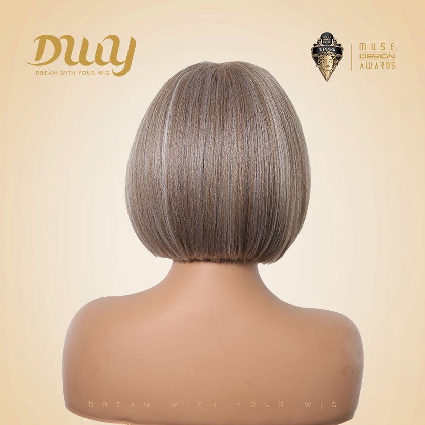 Clea-DWY 13x6 Lace Front 10 Inches Bob Blonde with Highlights Glueless Synthetic Wig