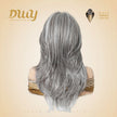 Gary-DWY 13x6 Librea Lace Front Wig 18 Inches White Gray Highlights Glueless Synthetic Wig