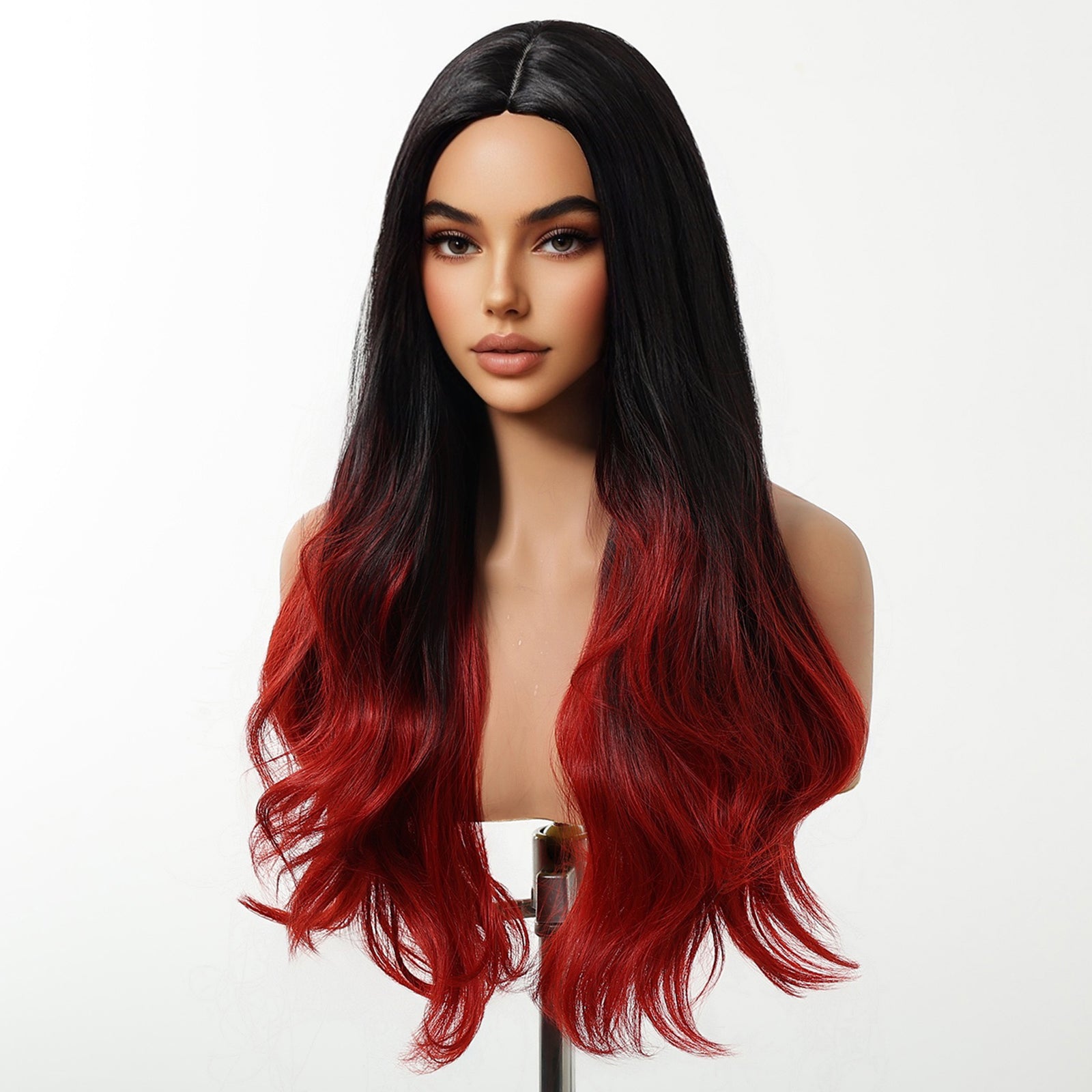 DWY Jet Black & Red Mixed Synthetic Wig