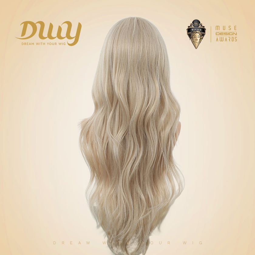 Calantha - DWY New Design Filter Lace 28 Inch Wavy Blonde Glueless Synthetic Wig