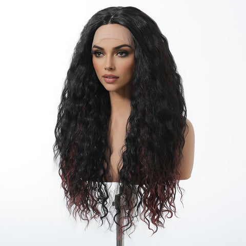 【Early Black Friday】DWY Black and Red Curly Wig for Black Women – Bold and Beautiful