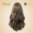 Skylar-DWY Mono Lace Front Free Part Long-Length Curly Brown with Highlights Glueless Synthetic Wig for Women 20 Inches