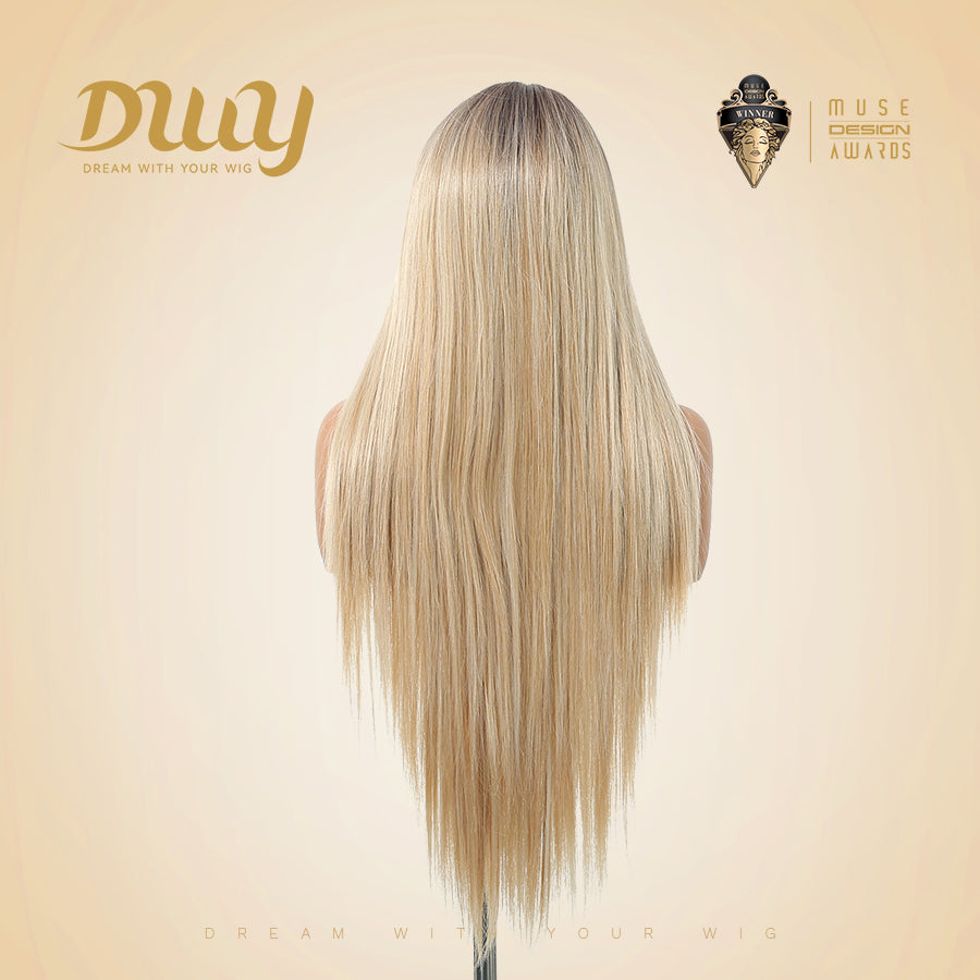 Calista C- DWY 13×6 Lace Front Free Part Long Blonde Gradient Straight Glueless Synthetic Wig