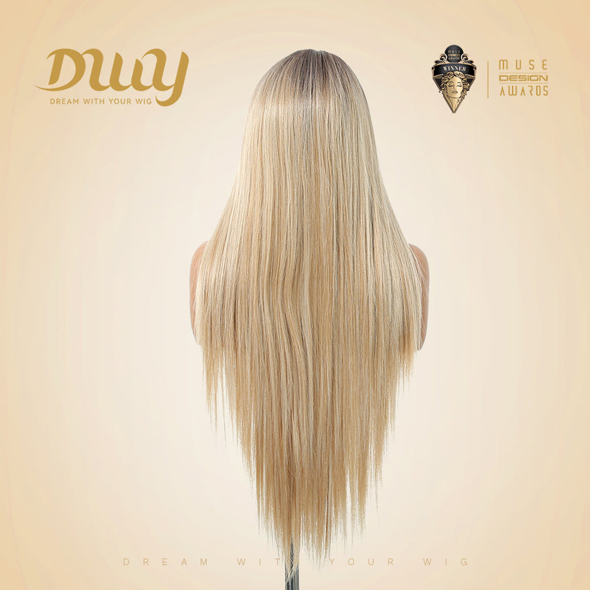 Calista C- DWY 13×6 Lace Front Free Part Long Blonde Gradient Straight Glueless Synthetic Wig