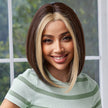 DWY Lace front 10 Inch Bob brown with golden highlight short straight wig DWY-BL66085-1