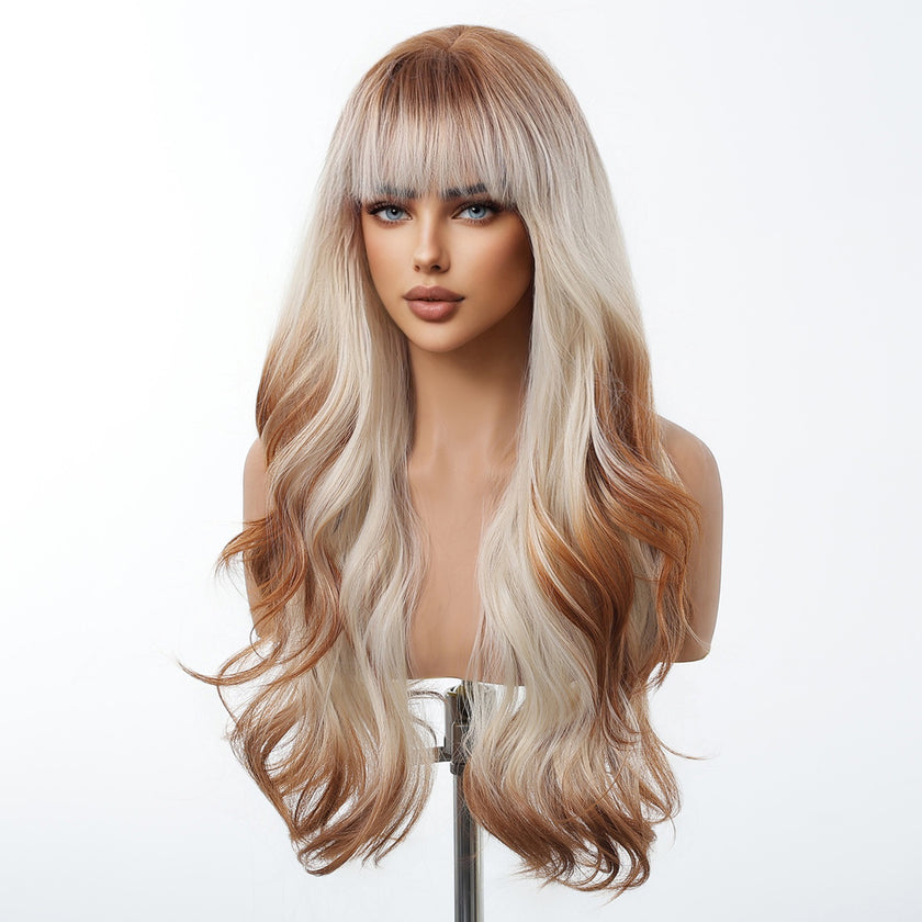 DWY 26 Inches Beach Wave Mixed Color Synthetic Wig
