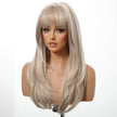 Tina- DWY NEWIN Long-length Layer-cut Straight with Air Bangs Linen Brown with Highlights Glueless Synthetic Wig
