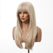 Mindy-DWY Short-length Straight Blonde Realistic LargeArea Scalp Layer-cut Hair Glueless Synthetic Wig for Women 24 Inches