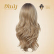 Barbara-DWY 13x4 Filter Lace Front Free Part Long-Length Wavy Blonde with Dark Roots Glueless Synthetic Wig
