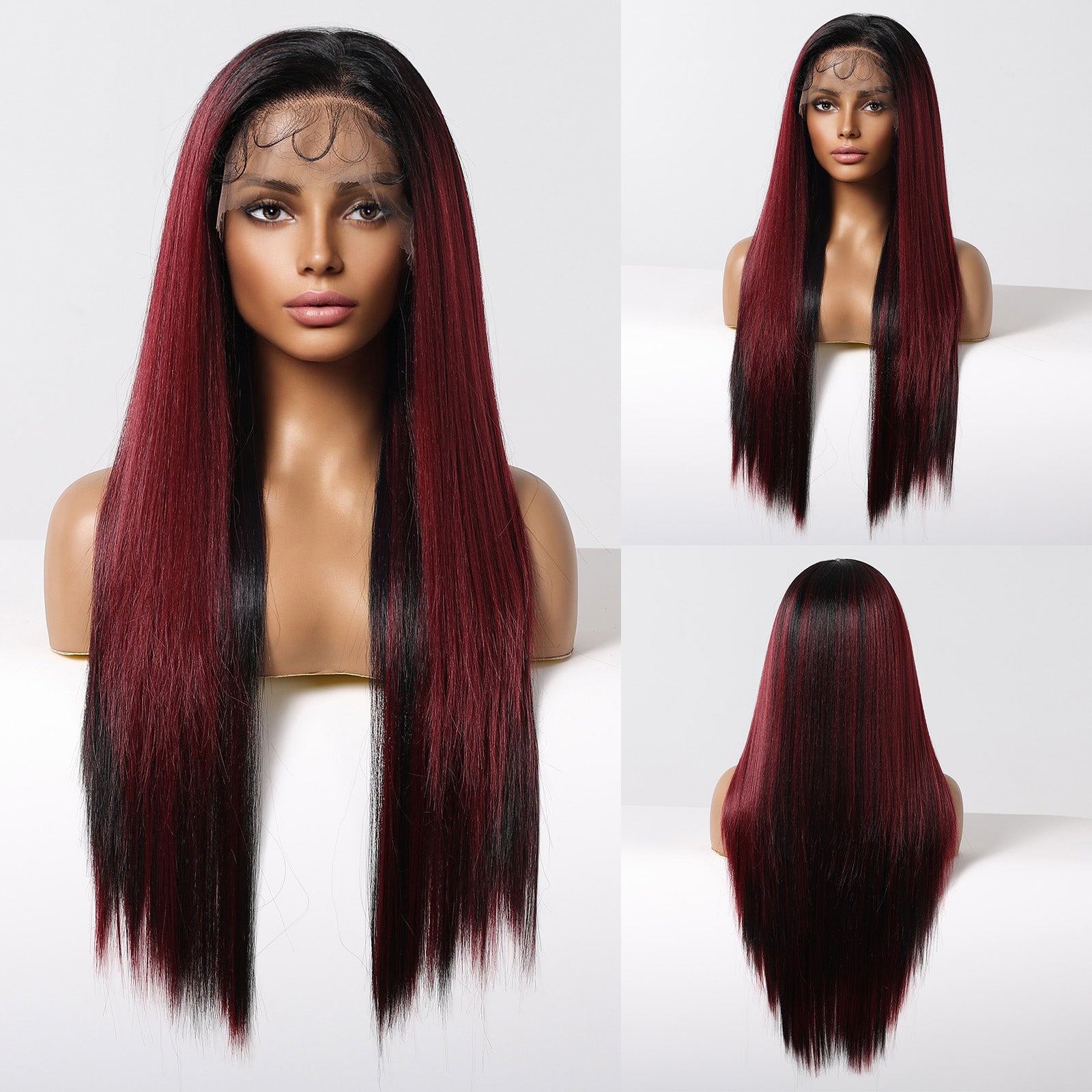 [CLEARANCE SALE] Jess C- DWY 13×6 Lace Front Free Part Long-Length Straight Layer-cut Blonde Highlighted Glueless Synthetic Wig for Women 30 Inches