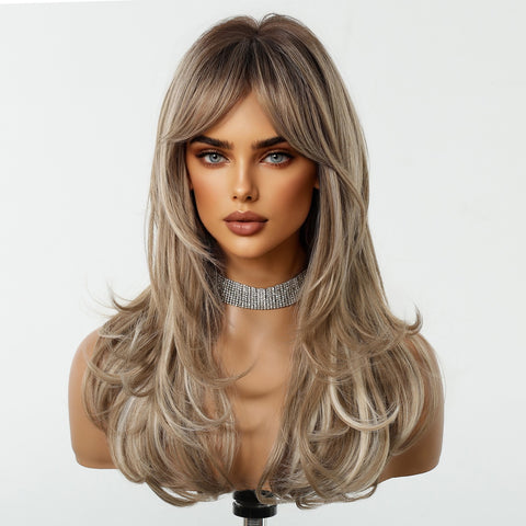 【Year End Sale】Dwy Dark Blonde Wavy Wolf Cut Synthetic Wig