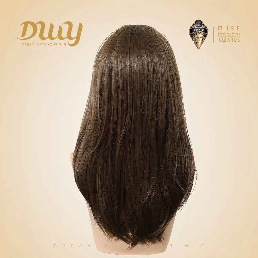 Willa- NEW! DWY Pre-cut U part Diamond Lace Long-length Lace Icy Bronde Highlighted Layer-cut Curly Hair Glueless Synthetic Wigs for Women 22 Inch