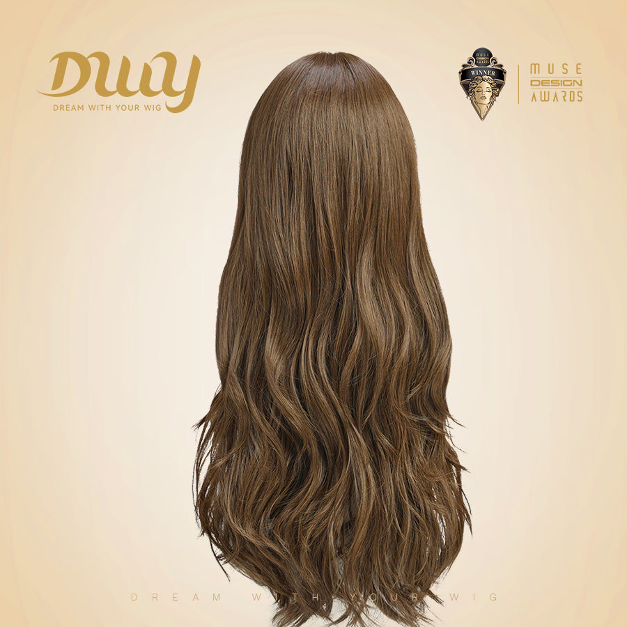 Bonna-DWY Mono Lace Front Free Part Long Wavy Brown Synthetic Wig
