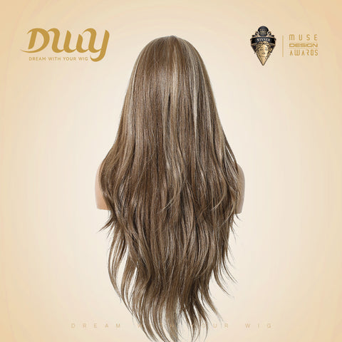 Biscuit -DWY 13×6 Lace Front Free Part Long-Length Body Wavy Highlighted Glueless Synthetic Wig