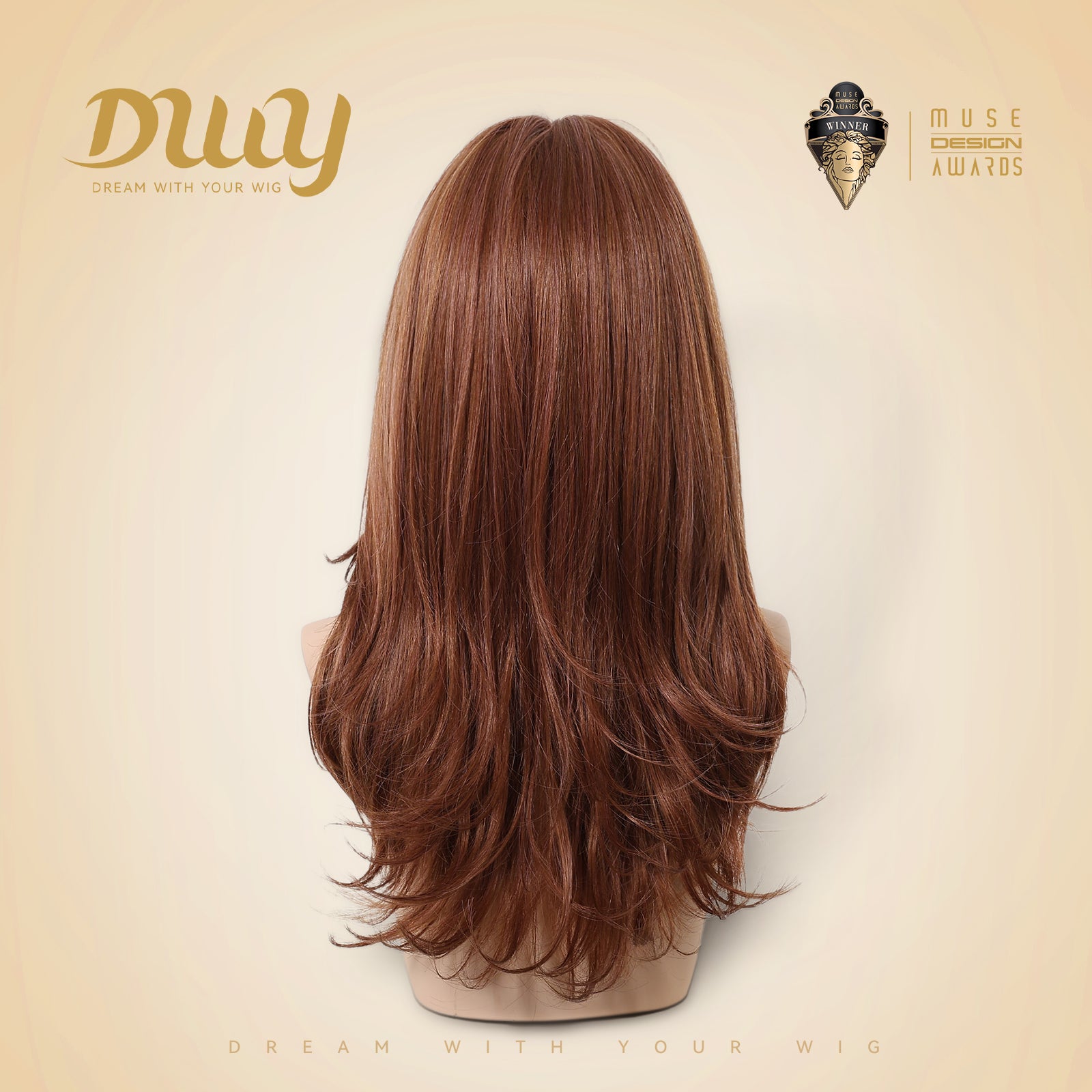 Tanssy C-DWY New Technology! Bionic Silk Top Ginger 22-Inch Long Wave Glueless Synthetic Wig