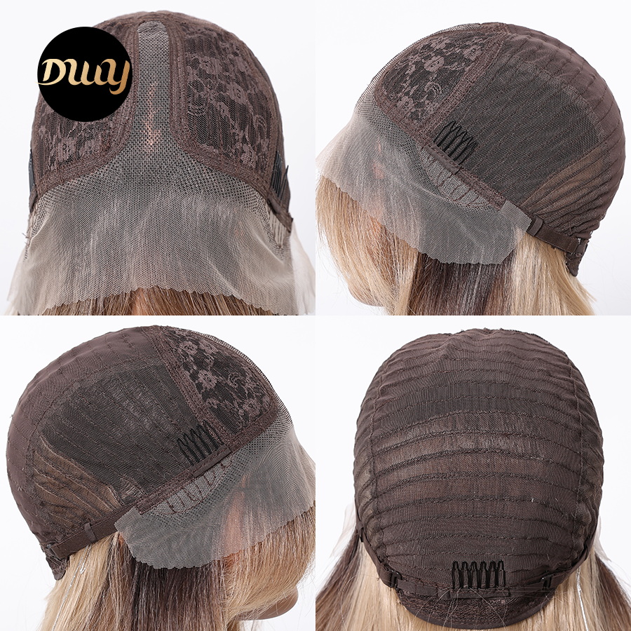 Melanie-DWY Blonde Synthetic Lace Front Long Straight Layered Glueless Wig