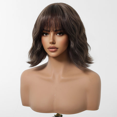 【Early Black Friday】DWY Fluffy Bob with Bangs – Cute Synthetic Wig