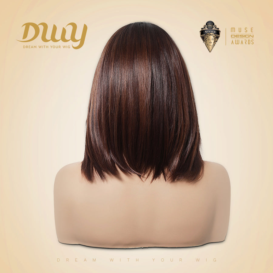 Luna-DWY 13×6 Lace Front Free Part Shoulder Length Bob Glueless Synthetic Wig