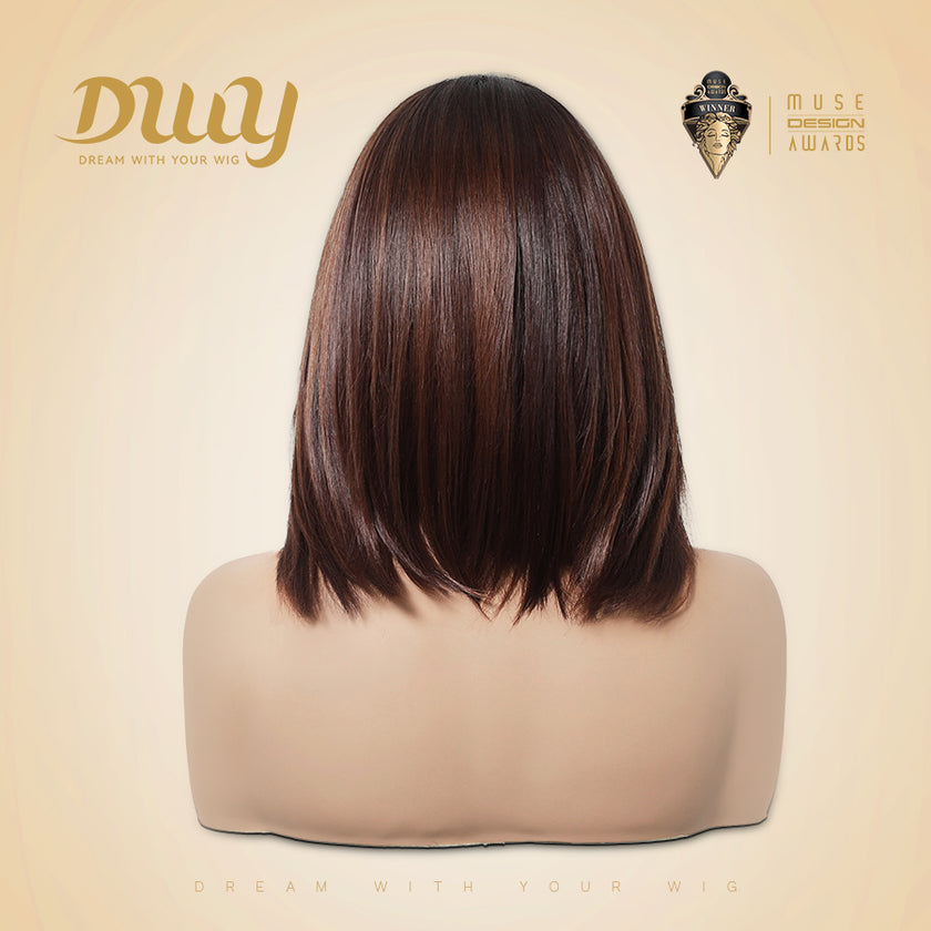 Luna-DWY 13×6 Lace Front Free Part Shoulder Length Bob Glueless Synthetic Wig
