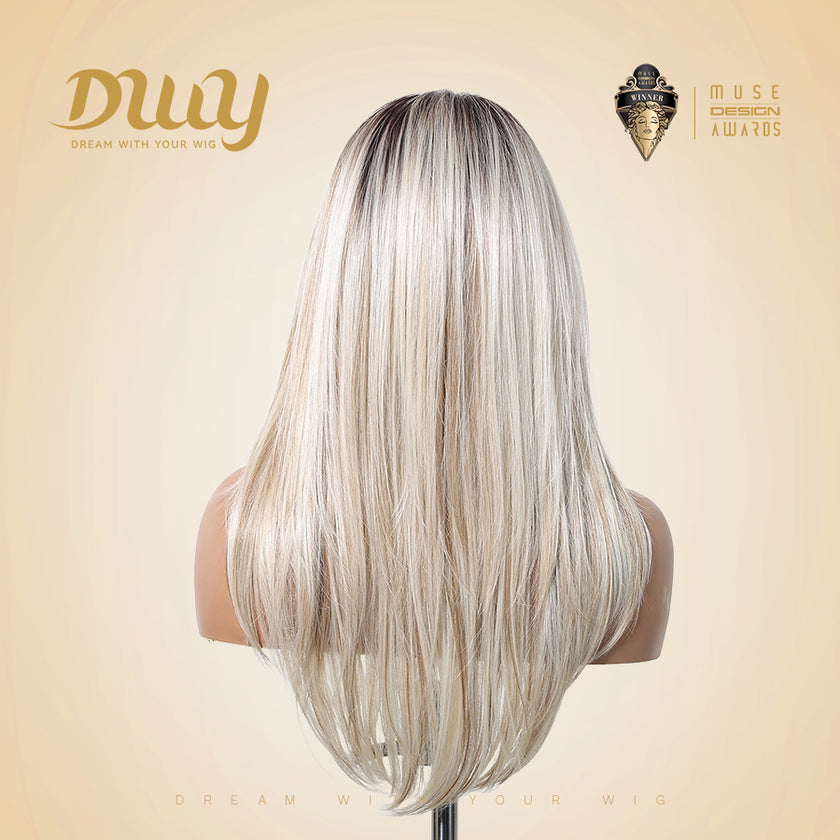 DWY Devi-DWY 13x6 Lace Front Free Part Mid-Length Straight Blonde Glueless Synthetic Wig