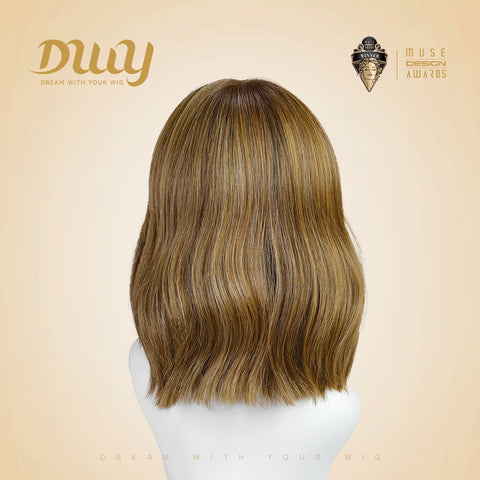 Nia- DWY Mono SkinWeft Free Part Short Curly Caramel Glueless Synthetic Wig