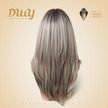 Jami - New! DWY Bionic Silk Top 22-Inch Long Layer cut Bronde Balayage Glueless Synthetic Wig with Bangs for Women High-Quality Premium Fiber Easy Wear Comfortable Fit Summer Looks