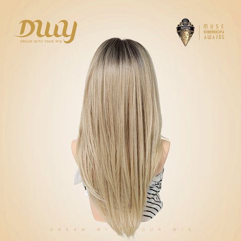 Rowan-DWY Mono Lace Front Free Part Long Straight Blonde Glueless Synthetic Wig