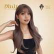Asha-DWY Mid-Length Wavy MiraScalp Chocolate Brown with Bangs Large Realistic Scalp Glueless Synthetic Wig