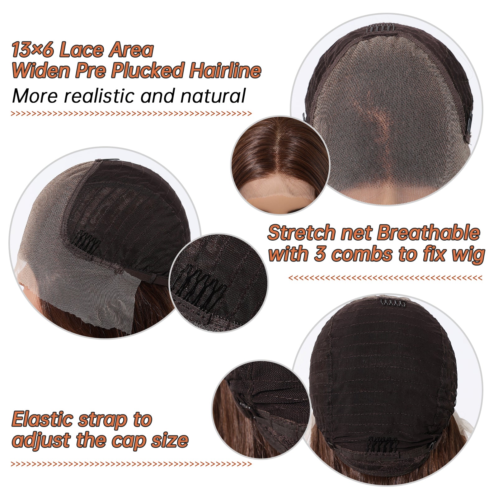 (Us Only)DWY 13*6 Free Part 24 Inch Long Straight Natural Brown Wig