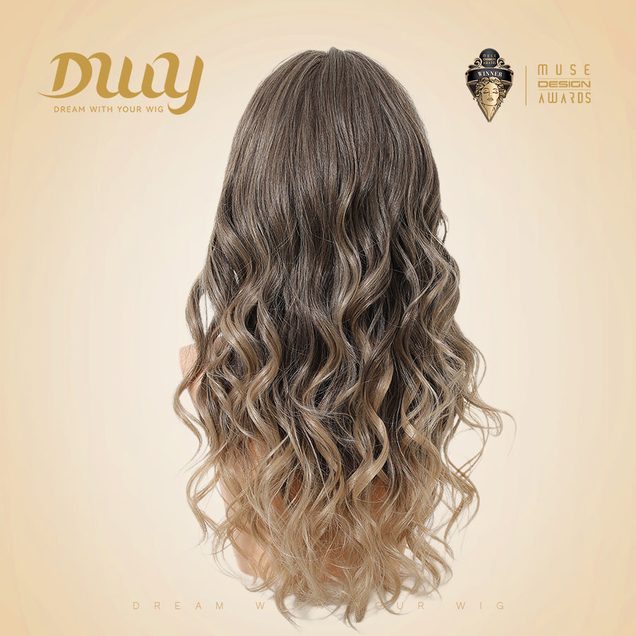 Lacey-DWY Filter Lace 13x6 Lace Front Ombre Blonde Curly Wig