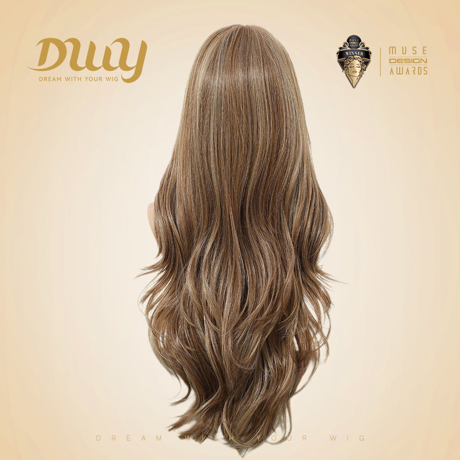 Dara C- NEW! DWY Mono Lace Front Free Part Long-Length Wavy Brown Glueless Synthetic Wig