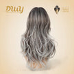 Simone -DWY Long-length Layer-cut Wave Ash Grey Gradient Glueless Synthetic Wig