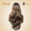 Mocca-DWY 13×6 Libera Lace Free Part Long-Length Wavy Brown with Highlights Synthetic Wig