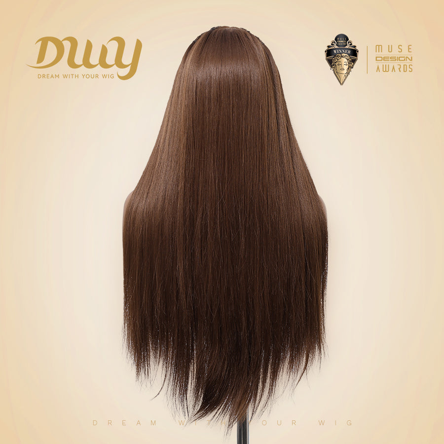 Andrea C- DWY 13x6 Lace Front Wig Glueless Brown Handmade Braiding Heat Resistant Fiber Synthetic Wig