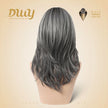 Ember-DWY 18-Inch MiraScalp Mid-Length Straight Grey Black Wig