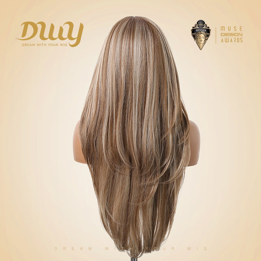 (Us Only)Joanna-DWY 13*6 Freepart Libera  Lace Brown Highlighted Layered Synthetic Wig