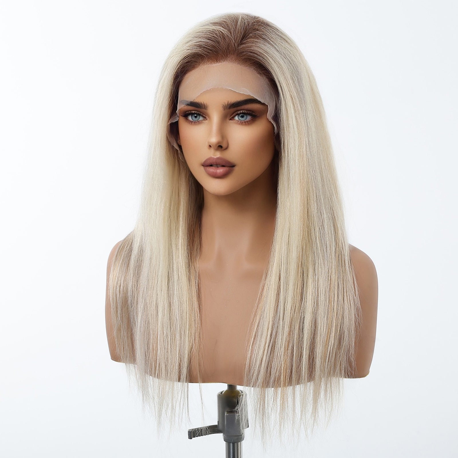 Cristina C- DWY Human Hair Pre Plucked Long-Length Hair 13*6 Natural Textured Hair Invisible HD Lace Frontal Wigs for Women 24 Inches