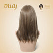 Haley C-DWY New Technology! Bionic Silk Top 16-Inch Long Wave Light Tea Brown Glueless Synthetic Wig