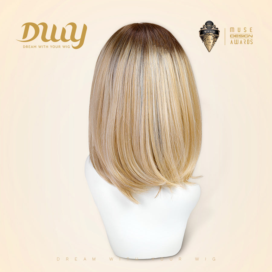 Hailey-DWY Mono Lace Front Free Part Rooted Blonde Synthetic Wig