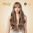 (Us Only)Sunday-DWY Light Caramel Blonde Tresses Wavy Synthetic Wig With Bangs