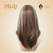 Willa- NEW! DWY Pre-cut U part Diamond Lace Long-length Lace Icy Bronde Highlighted Layer-cut Curly Hair Glueless Synthetic Wigs for Women 22 Inch