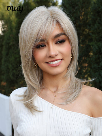 DWY-Mono Top Synthetic Lace Front Wig for Women Short Hair blonde