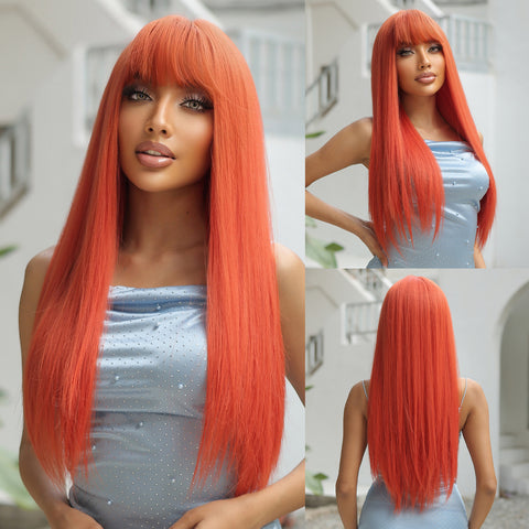 26 Inch long straight wigs with bangs wigs for women WL1085-4