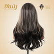[CLEARANCE SALE] Gena -DWY Lace Front Middle Part Long-Length Straight Black Honey Balayage Glueless Synthetic Christmas wigs for women 26 Inches