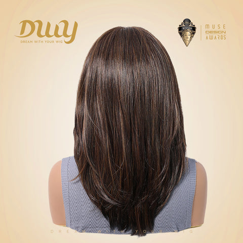 Soraya-DWY Libera Free Part Mid-Length Natural Straight Light Brown  Synthetic Wig