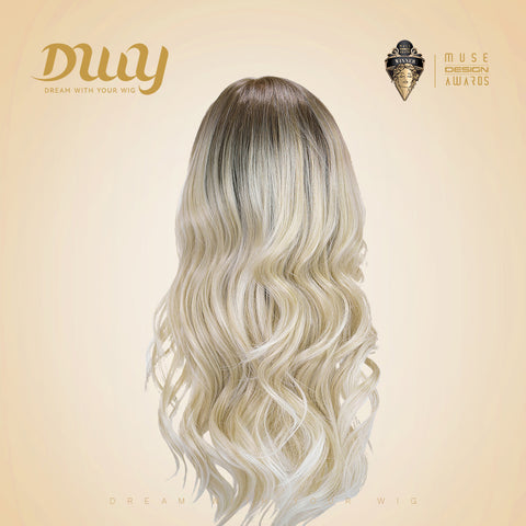 River-DWY Mono Lace Front Free Part Long Wavy Blonde Glueless Synthetic Wig