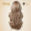 Cassie - DWY Long Wave Milk Tea Blonde Highlights Glueless Synthetic Wig with Bangs for Women 26 Inches Premium Quality Convenient Wigs